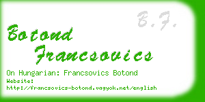 botond francsovics business card